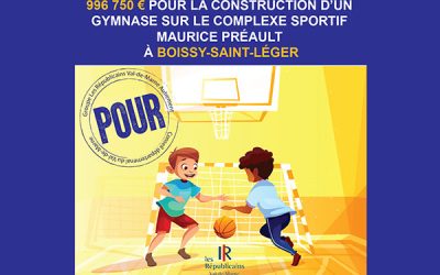 Merci à nos conseillers départementaux pour la subvention du gymnase à Boissy